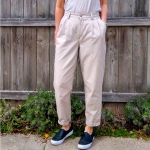 Vintage High Waisted Pleated Trousers Pants